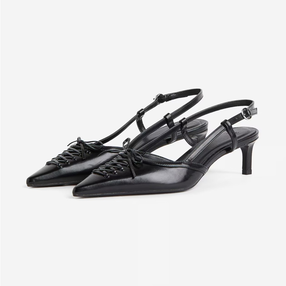 NWOT H&M Lacing Detail Slingbacks